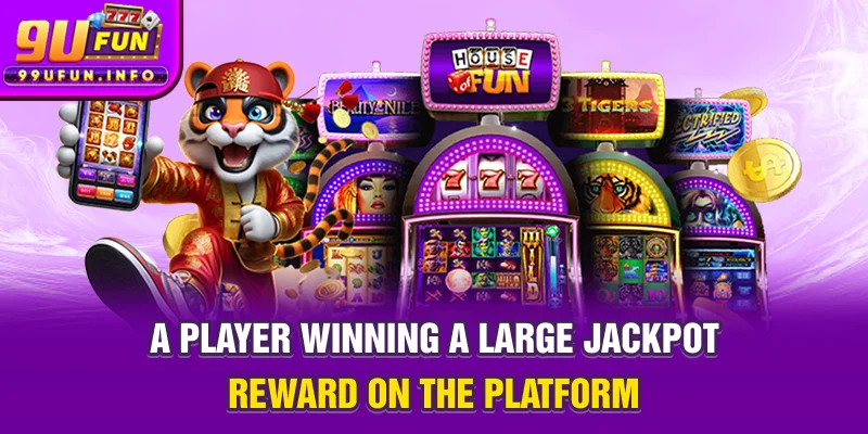 A player winning a large Jackpot reward on the platform.